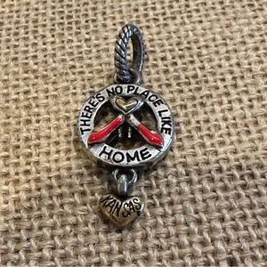 Brighton Charm- Wizard of Oz “There is no place like home” silver w/ red shoes